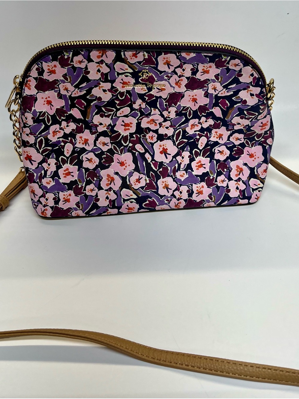 Nanette Lepore Floral Crossbody in Pink, Purple & Tan